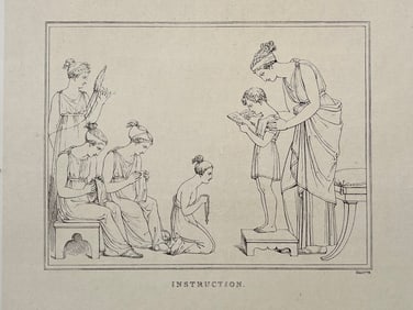 ANTIQUE PRINT AFTER ANTONIO CANOVA INSTRUCTION