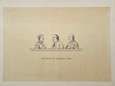 ANTIQUE PRINT AFTER ANTONIO CANOVA MONUMENT OF CARDINAL YORK