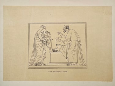 ANTIQUE PRINT AFTER ANTONIO CANOVA THE PRESENTATION