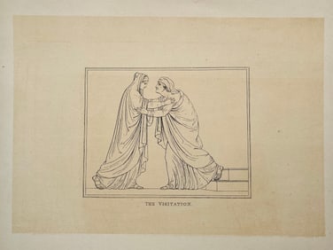 ANTIQUE PRINT AFTER ANTONIO CANOVA THE VISITATION
