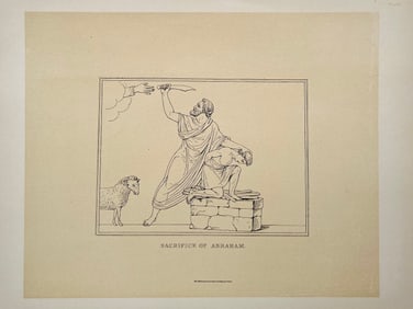 ANTIQUE PRINT AFTER ANTONIO CANOVA SACRIFICE OF ABRAHAM