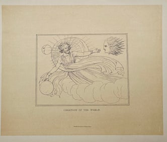 ANTIQUE PRINT AFTER ANTONIO CANOVA CREATION OF THE WORLD