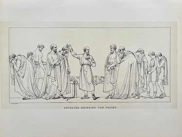 ANTIQUE PRINT AFTER ANTONIO CANOVA SOCRATES DRINKING THE POISON
