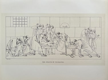 ANTIQUE PRINT AFTER ANTONIO CANOVA THE DEATH OF SOCRATES