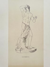ANTIQUE PRINT AFTER ANTONIO CANOVA "ORPHEUS"