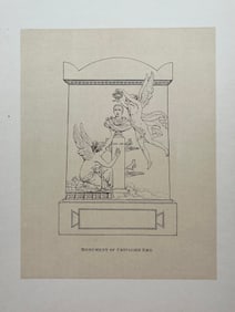 ANTIQUE PRINT AFTER ANTONIO CANOVA Funeral Monument Chevalier Emo
