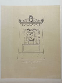 ANTIQUE PRINT AFTER ANTONIO CANOVA A Sepulchral Monument