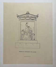 ANTIQUE PRINT AFTER ANTONIO CANOVA MODEL OF A MONUMENT FOR ALFIERI