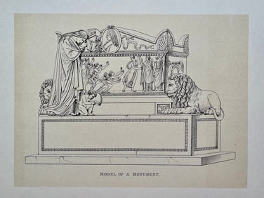ANTIQUE PRINT AFTER ANTONIO CANOVA MODEL OF A MONUMENT