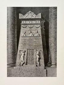 ANTIQUE PRINT AFTER ANTONIO CANOVA ROYAL STUARTS MONUMENT AT ST PETER'S BASILICA