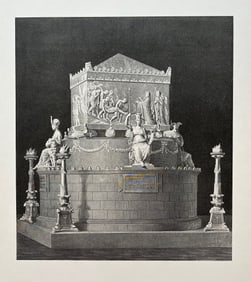 ANTIQUE PRINT AFTER ANTONIO CANOVA FUNERAL MONUMENT HORATIO NELSON