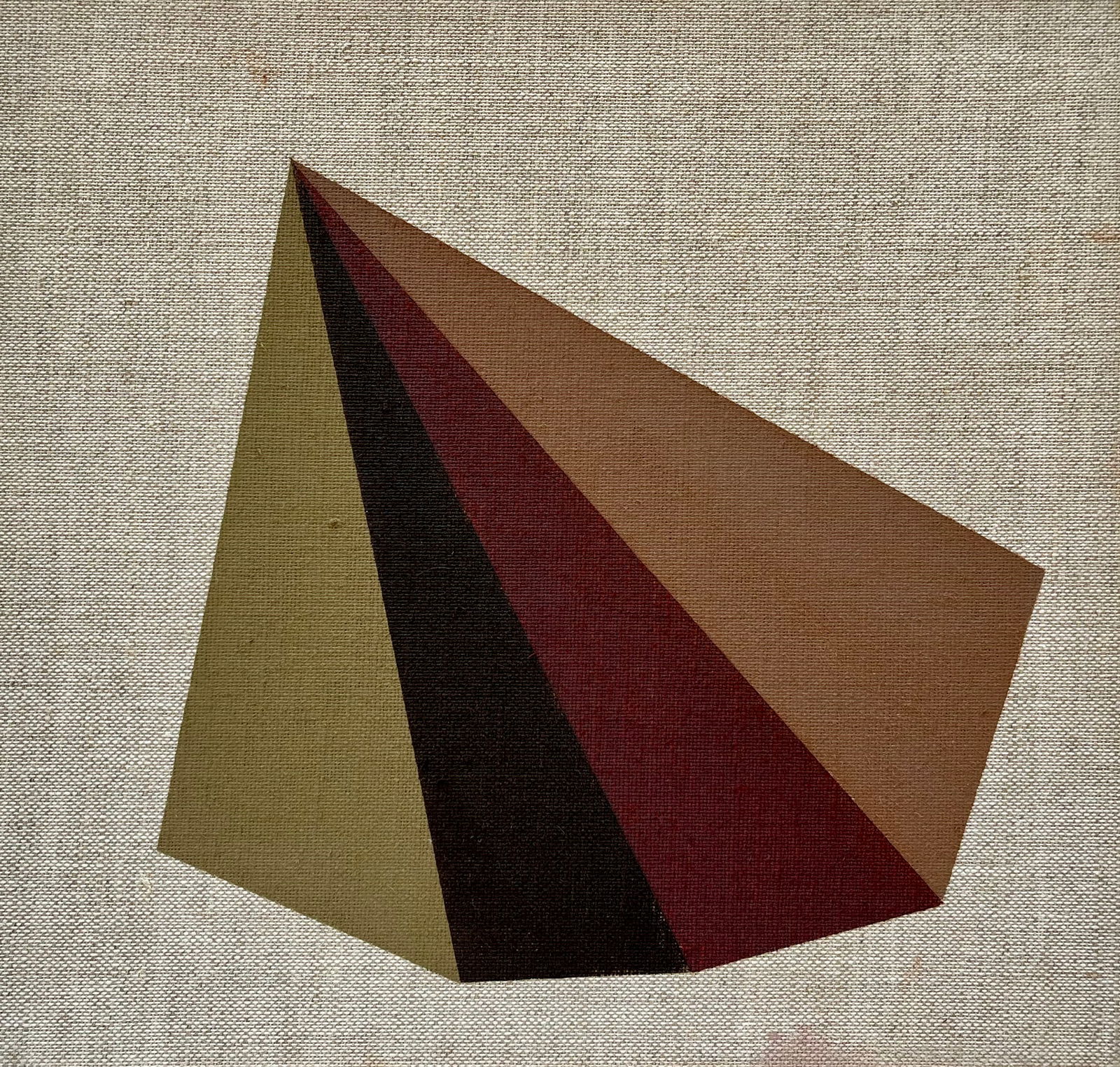 VINTAGE GEOMETRIC PAINTING: VINTAGE OIL ON LINEN BOARD. SIZE: 8 X 9 INCHES APPROX. UNSIGNED. UNFRAMED. SHIPPING IN THE U.S VIA USPS PRIORITY MAIL $18