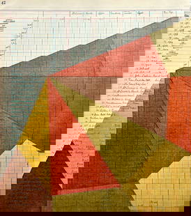 ORIGINAL VINTAGE MODERNIST DRAWING: OIL PASTEL ON PAPER. SIZE: 15 X 16.5 INCHES APPROX. UNSIGNED. UNFRAMED. SHIPPING IN THE U.S VIA USPS PRIORITY MAIL $20