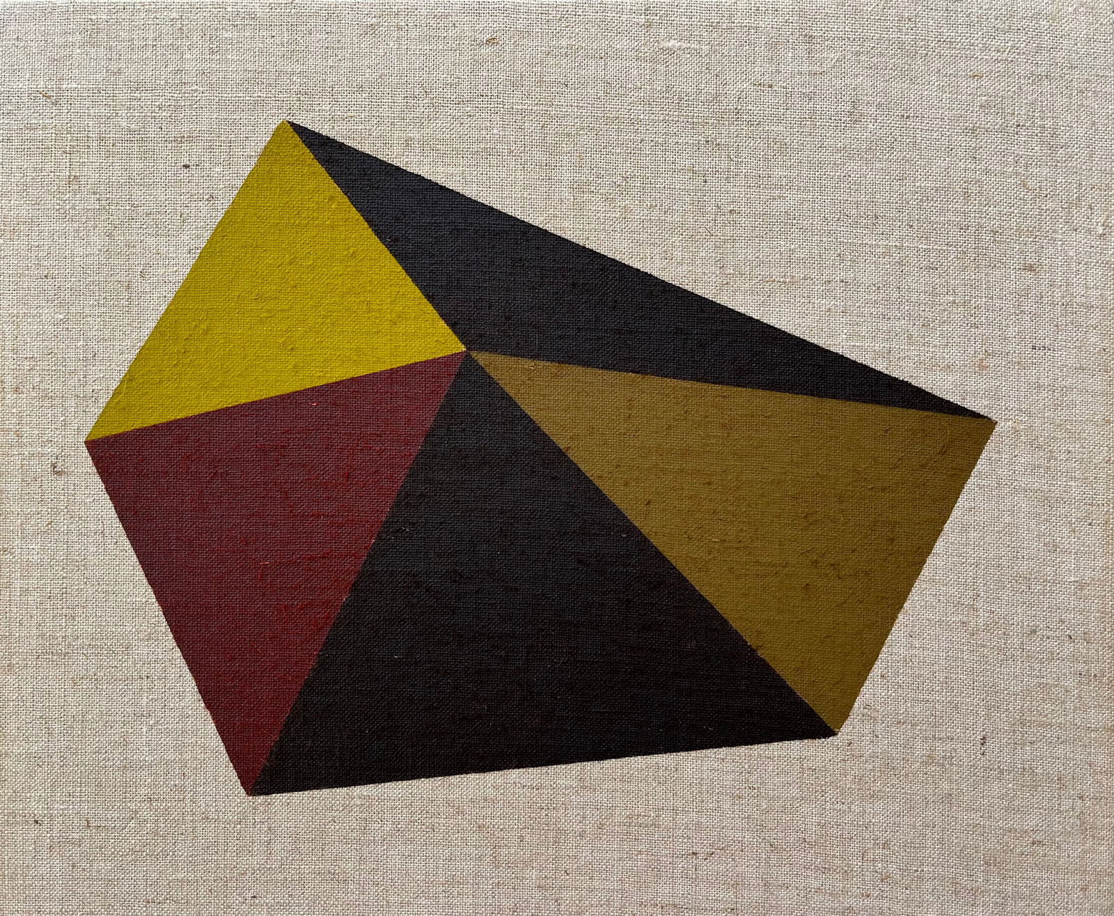VINTAGE GEOMETRIC PAINTING: VINTAGE OIL ON LINEN BOARD. SIZE: 12 x 10 INCHES APPROX. SHIPPING IN THE U.S VIA USPS PRIORITY MAIL $20
