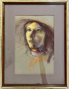 ANTIQUE PASTEL DRAWING WILLIAM SALTER: SIGNED PASTEL PORTRAIT. FRAME SIZE: 19 X 25 INCHES. SHIPPING IN THE U.S VIA USPS PRIORITY MAIL $40