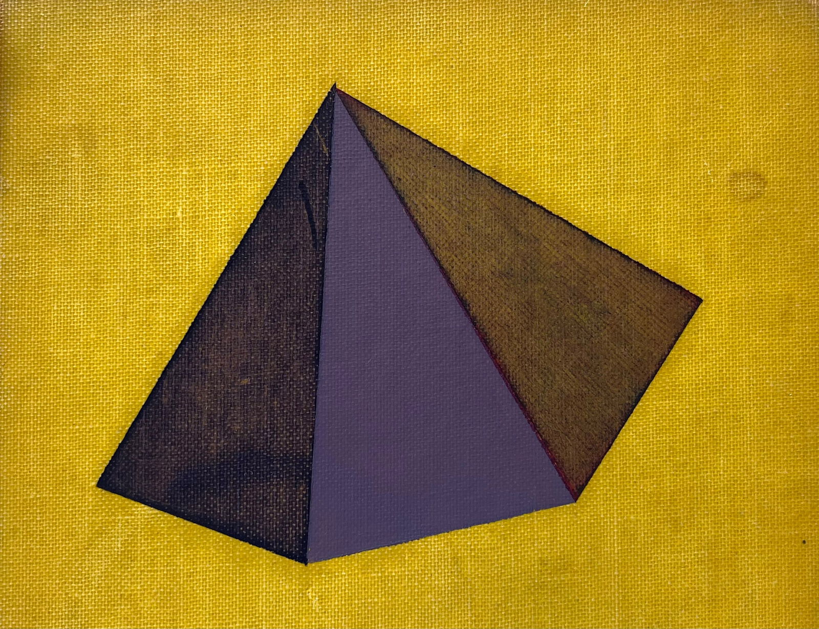 Vintage Miniature Geometric Painting Colorful Pyramid (1 of 3)