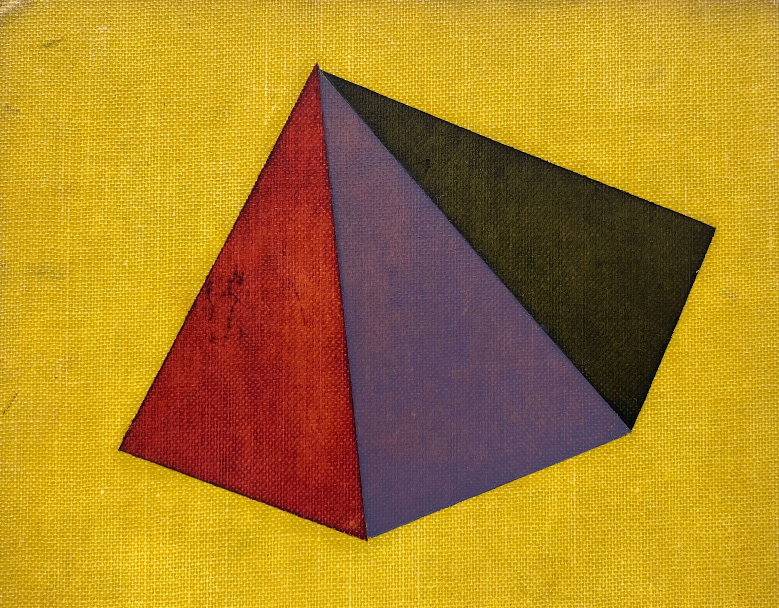 Vintage Miniature Geometric Painting Colorful Pyramid (1 of 3)