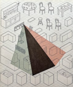 VINTAGE MODERNIST DRAWING