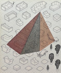 VINTAGE MODERNIST DRAWING