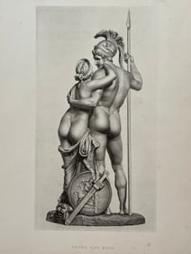 ANTIQUE PRINT AFTER ANTONIO CANOVA "VENUS & MARS"