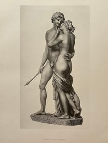 ANTIQUE PRINT AFTER ANTONIO CANOVA "VENUS & ADONIS"