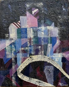 ORIGINAL MID CENTURY AMERICAN MODERNIST PAINTING