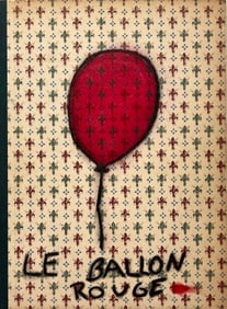 VINTAGE NAIVE DRAWING RED BALLOON