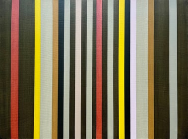 ABSTRACT OIL ON CANVAS PAINTING COLORFUL STRIPES