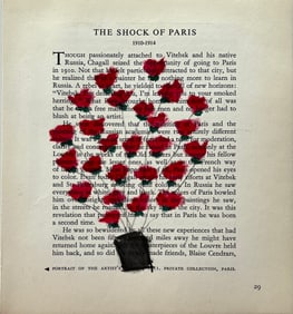 NAIVE DRAWING RED FLOWERS IN VASE