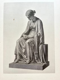 ANTIQUE PRINT AFTER ANTONIO CANOVA NEOCLASSICAL STATUE MEEKNESS