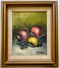 STILL LIFE OIL ON CANVAS PAINTING SIGNED DI ROSA