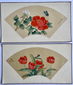 SET OF TWO CHINESE INK AND WATERCOLOR PAINTINGS