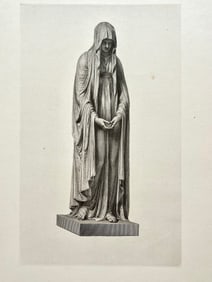 ANTIQUE PRINT AFTER ANTONIO CANOVA NEOCLASSICAL STATUE PIETY