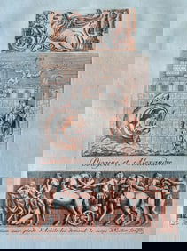 JEAN BARBAULT ANTIQUE SANGUINE ETCHING CA 1780 "DIOGENES AND ALEXANDER THE GREAT"