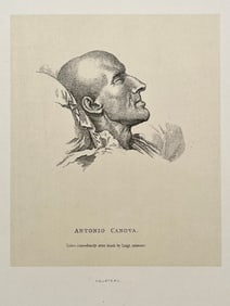ANTIQUE PRINT AFTER LUIGI AZIMONTI ANTONIO CANOVA DEATH