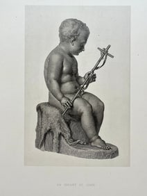 ANTIQUE PRINT AFTER ANTONIO CANOVA NEOCLASSICAL AN INFANT ST JOHN