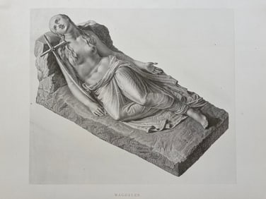 ANTIQUE PRINT AFTER ANTONIO CANOVA NEOCLASSICAL MAGDALEN