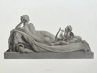 ANTIQUE PRINT AFTER ANTONIO CANOVA NEOCLASSICAL STATUE A NYMPH