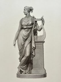 ANTIQUE PRINT AFTER ANTONIO CANOVA NEOCLASSICAL STATUE TERPSICHORE