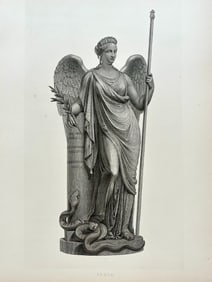 ANTIQUE PRINT AFTER ANTONIO CANOVA NEOCLASSICAL STATUE PEACE