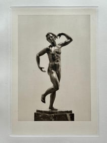 ETCHING PRINT OF AN ANTIQUE BRONZE STATUE