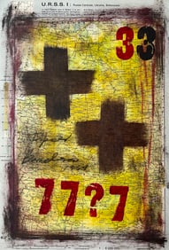 MIXED MEDIA ON MAP PAINTING