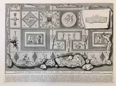 GIOVANNI BATTISTA PIRANESI LARGE ETCHING ORNAMENTI DI STUCCO
