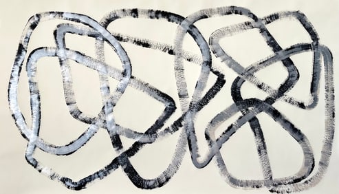 LARGE ABSTRACT PAINTING 42X72IN