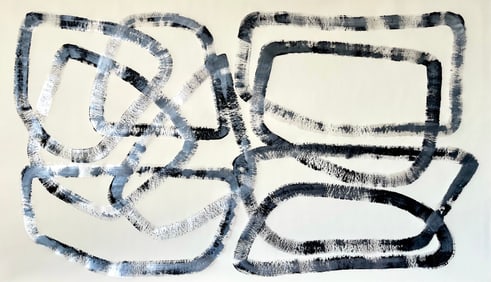 LARGE ABSTRACT PAINTING 42X72IN