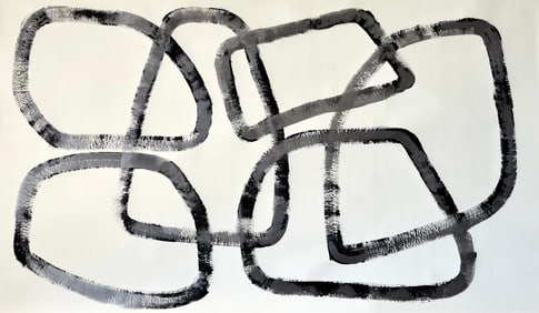 LARGE ABSTRACT PAINTING 42X72IN