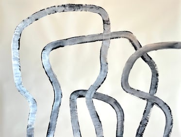 MODERN LARGE ACRYLIC ON PAPER PAINTING