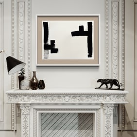 MODERN ACRYLIC PAINTING BLACK AND WHITE