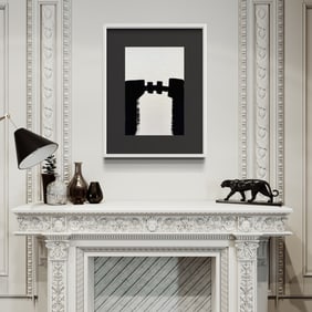 MODERN ACRYLIC PAINTING BLACK AND WHITE