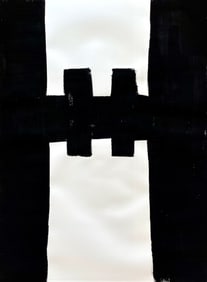 ABSTRACT MODERN ACRYLIC PAINTING BLACK AND WHITE